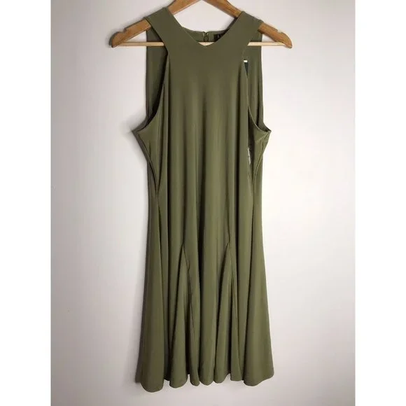 Lauren Ralph Lauren | Dresses | 4 Ralph Lauren Sleeveless Halter Neck Jersey  Dress Green Petite P Xl New | Poshmark